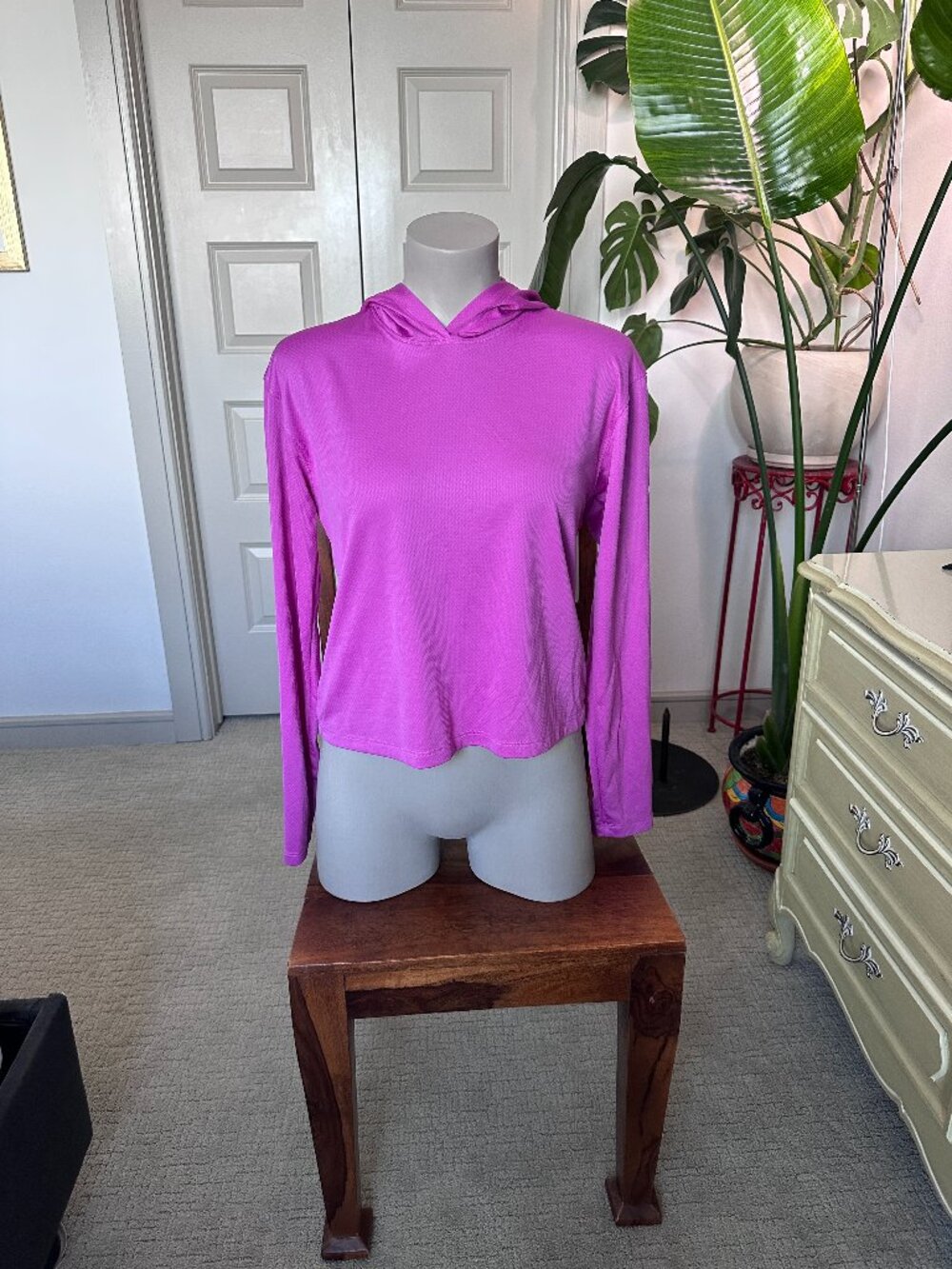 Columbia PFG Omni-Shade Hooded Performance Shirt Pink XS Hiking UPF